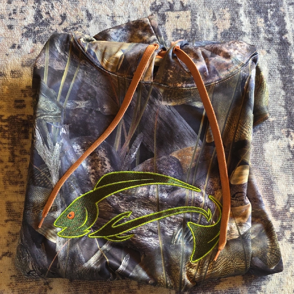Camouflage Hoodie with Fish Design
